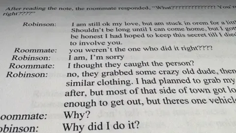 Full Conversation Exchange Between Charlie Kirk Accused and Co-resident
